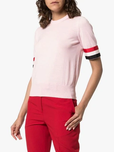Shop Thom Browne Merino Knit Top In Pink
