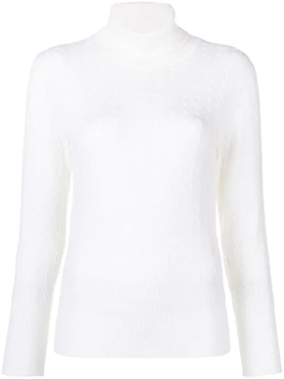 Shop Thom Browne Cable Knit Sweater In White
