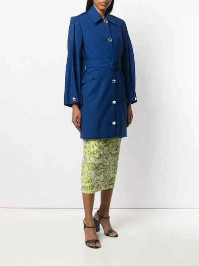 Shop Y/project Folded Detail Trench Coat In Blue