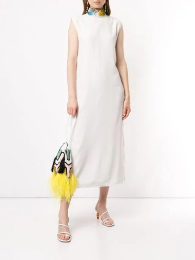 Shop Pose Arazzi Embroidered Collar Dress In White