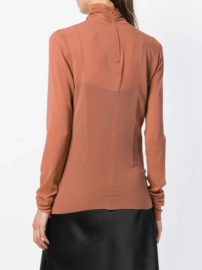 Shop Nude Turtle Neck Blouse In Pink