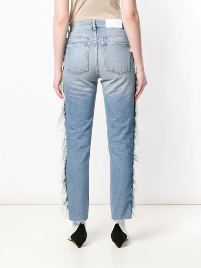 Shop Iro Fringe Cropped Jeans In Blue