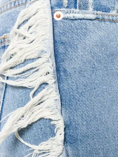 Shop Iro Fringe Cropped Jeans In Blue