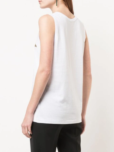 Shop Ann Demeulemeester Abstract Print Vest In White