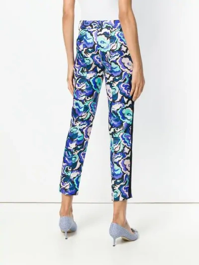 Shop Emilio Pucci Abstract Print Cropped Trousers - Blue