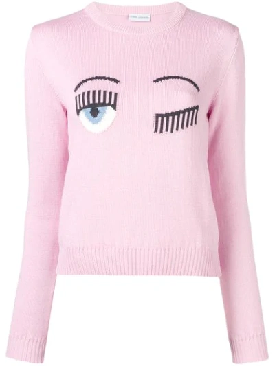 Shop Chiara Ferragni Flirting Sweater In Pink
