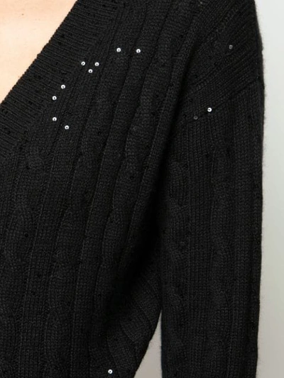 Shop Brunello Cucinelli Cable Knit Cardigan In Black