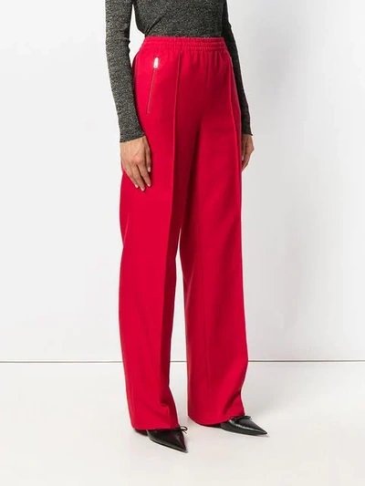 Shop Prada Flared Leg Track Pants In Red