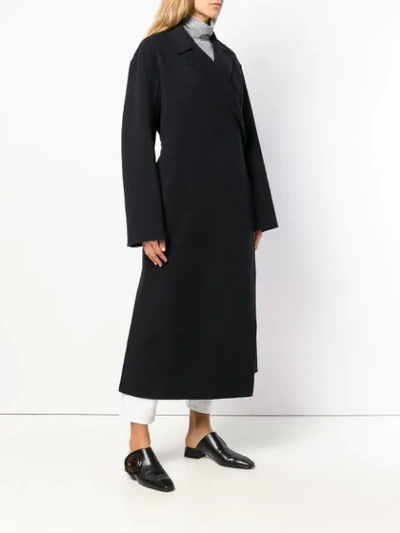 Shop Jil Sander Wrap Long Coat In Blue