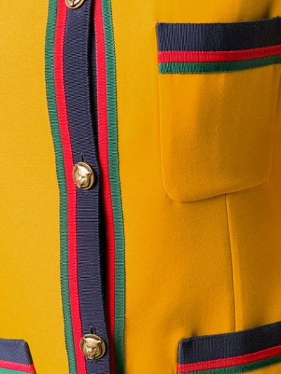 Shop Gucci Web Detail Jacket In Yellow