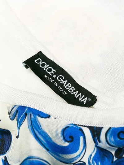 Shop Dolce & Gabbana Majolica Print Top In White