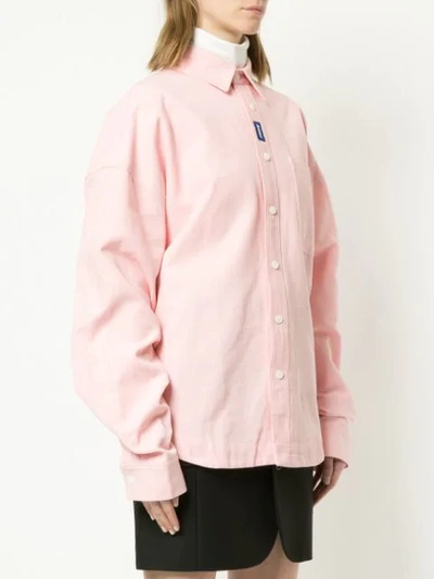 Shop Ader Error Oversized Oxford Shirt In Pink