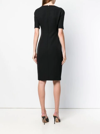 Shop Versace Embellished Pencil Dress In Black