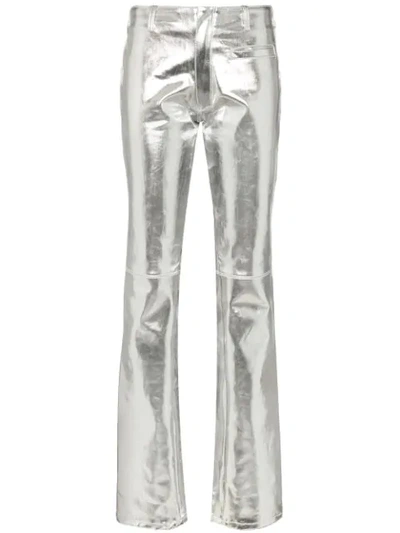 MARINE SERRE METALLIC STRAIGHT LEG JEANS - 银色