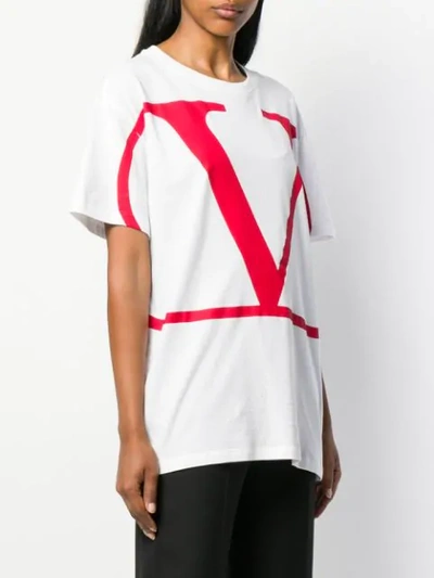 Shop Valentino Vlogo Print T-shirt In White