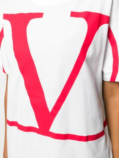 Shop Valentino Vlogo Print T-shirt In White