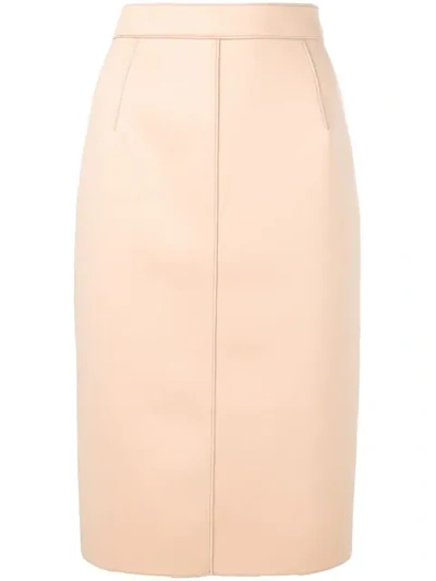 Shop N°21 High-waist Fitted Skirt In Neutrals