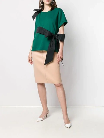Shop N°21 High-waist Fitted Skirt In Neutrals