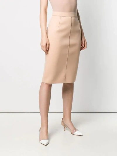 Shop N°21 High-waist Fitted Skirt In Neutrals