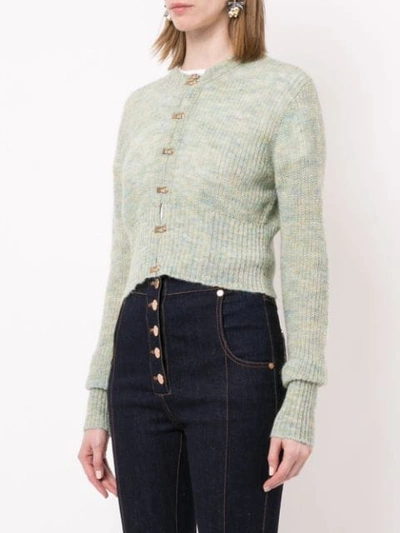 Shop Alice Mccall Cropped Cardigan In Green