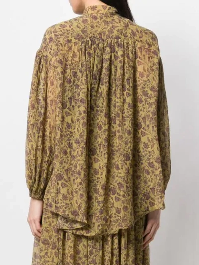Shop Zimmermann Floral Button Up Blouse In Gold