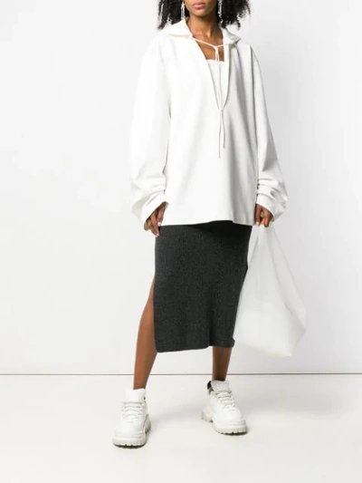 Shop Mm6 Maison Margiela Oversized Knitted Top In White