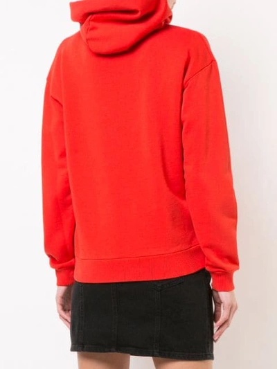 Shop Givenchy Logo Hoodie In Red