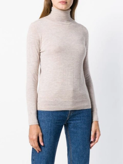 Shop N•peal Superfine Roll Neck Sweater In Neutrals