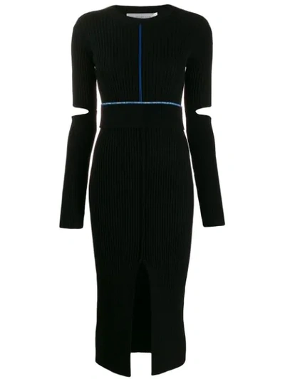 Shop Victoria Beckham Long-sleeve Fitted Dress In Black