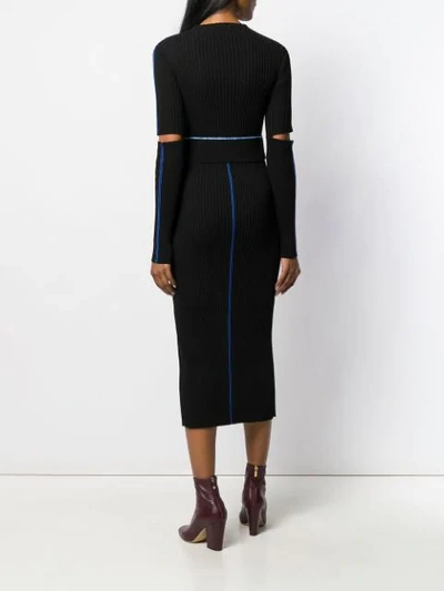 Shop Victoria Beckham Long-sleeve Fitted Dress In Black