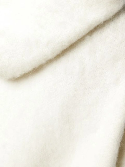Shop Laneus Fur Hoodie - White