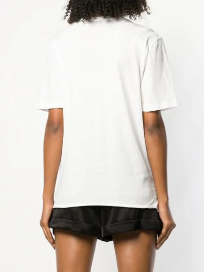 Shop Saint Laurent 80's Style Logo T-shirt In White