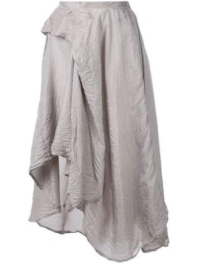 Shop Marc Le Bihan Asymmetric Hem Skirt In Grey