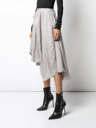 Shop Marc Le Bihan Asymmetric Hem Skirt In Grey