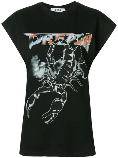 Shop Msgm Dream Scorpion Print T-shirt In Black