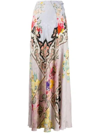 Shop Etro Floral Long Skirt In Pink