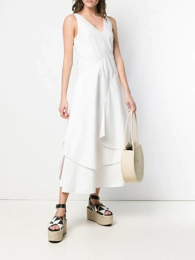 Shop Loewe Layered Midi Dress In White