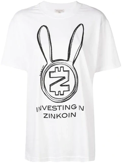 Shop Natasha Zinko Oversized Zincoin T-shirt In White
