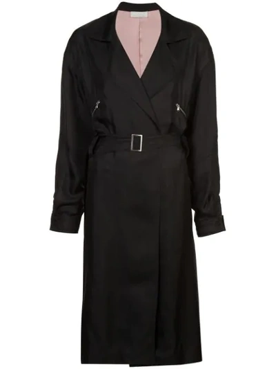 Shop Fleur Du Mal Belted Waist Coat In Black