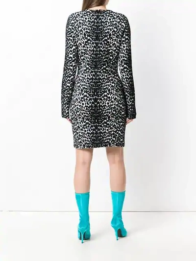 Shop Givenchy Animal Print Longsleeved Dress In Black