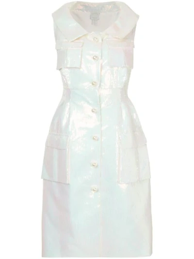 Shop Huishan Zhang Barton Sequinned Dress In White
