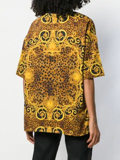 Shop Versace Jeans Couture Branded T-shirt In Yellow
