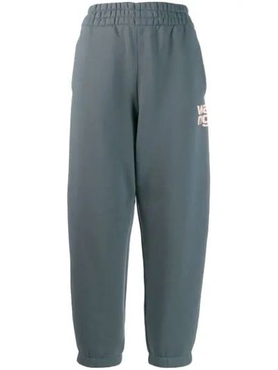 Shop Alexander Wang Logo Track Pants In 480 Asphalt