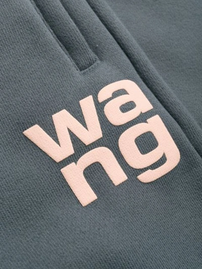 Shop Alexander Wang Logo Track Pants In 480 Asphalt