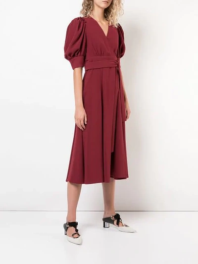 Shop Proenza Schouler Volume Sleeve Dress In Red