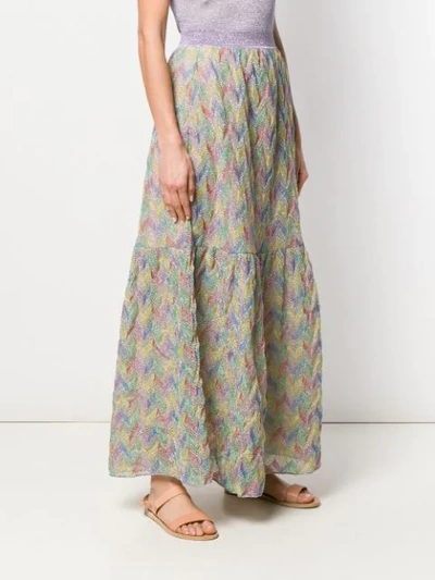Shop Missoni Patterned Maxi Skirt In Green