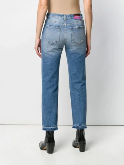 Shop Pinko Ripped Cigarette Jeans In Blue