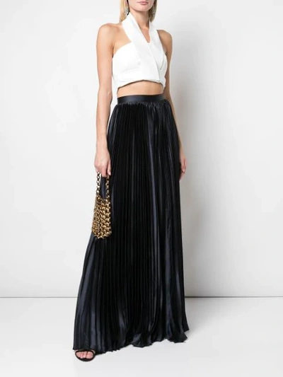 Shop Amur Pleated Palazzo Trousers - Blue