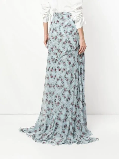 floral flared maxi skirt