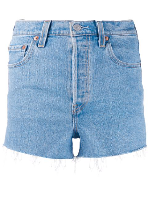 levi's frayed denim shorts